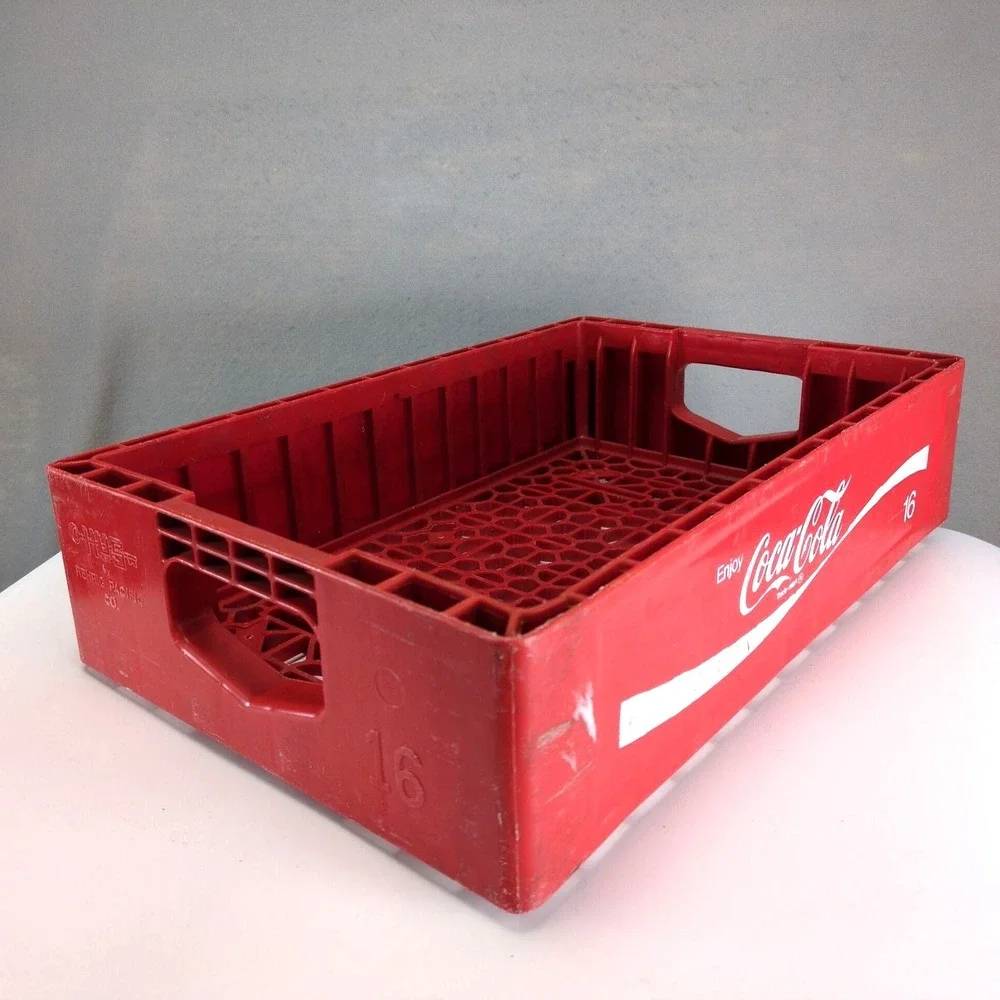 Vintage Coca-Cola Red Plastic 16 Bottle Crate Carrier Husky Rehrig Pacific Coke